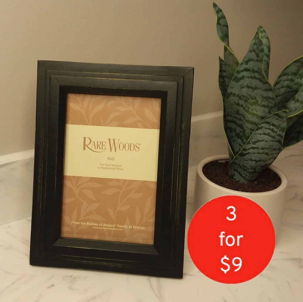 Rare Woods Distressed Black Picture Frame